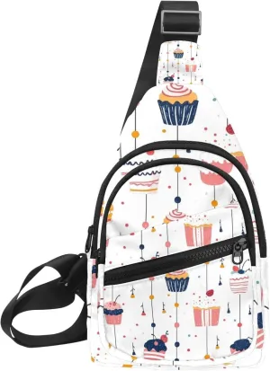 Birthday cream cakes (1) Sling Bag, Crossbody Sling Backpack Travel Hiking Chest Bag Daypack for Purses Shoulder Bag Women Men's