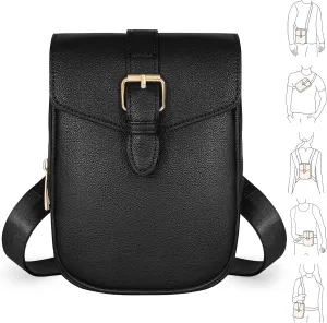 Black Crossbody Bags Sling Purses for Women Trendy, Convertible Multi Position Waist Pack Anti-theft Sling Bag for Travel