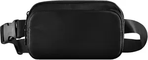 Black Dark Fanny Packs for Women Waterproof Belt Bag Hip Pack Bright Colored Cross Body Waist Purse
