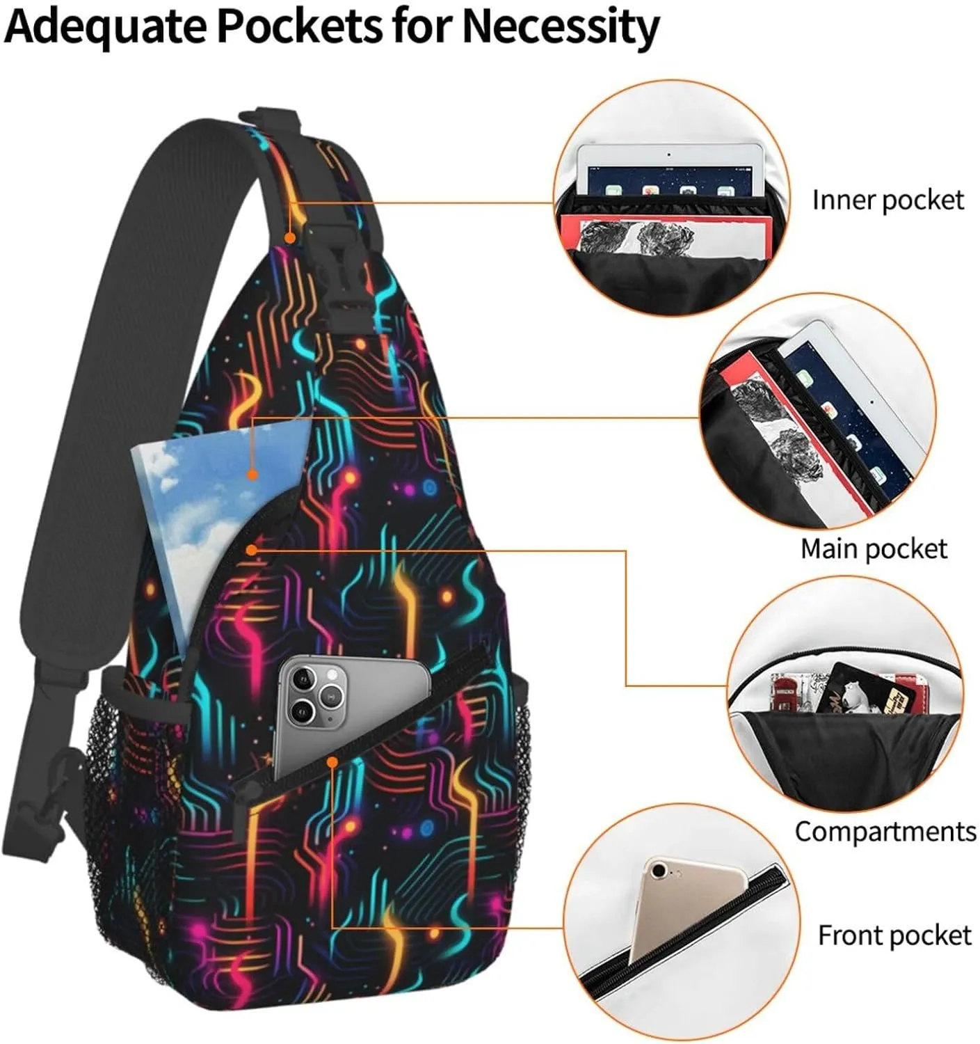 Black History Month Crossbody Bag Adjustable Sling Bag Casual Chest Bags Travel Shoulder Backpack