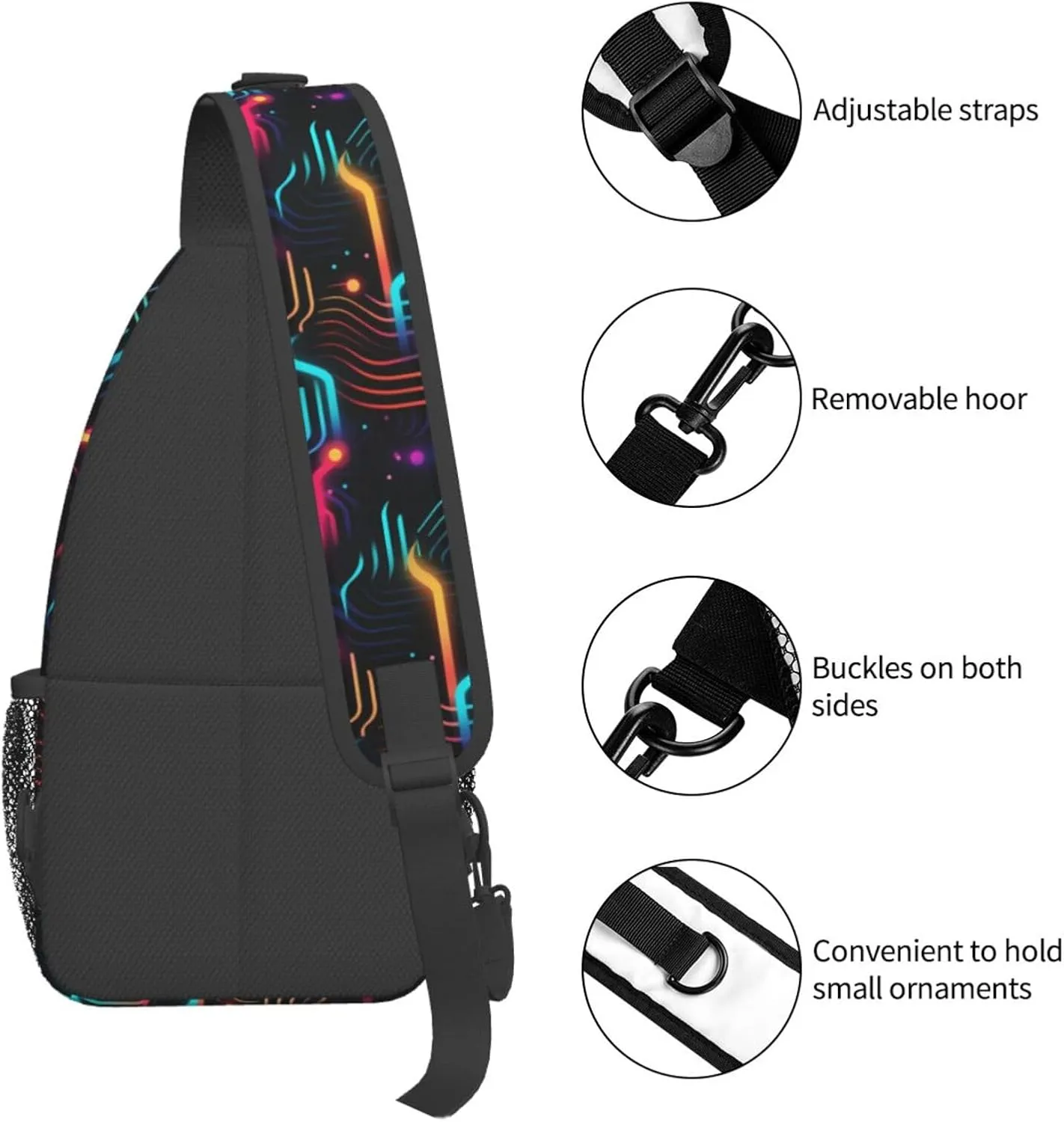 Black History Month Crossbody Bag Adjustable Sling Bag Casual Chest Bags Travel Shoulder Backpack