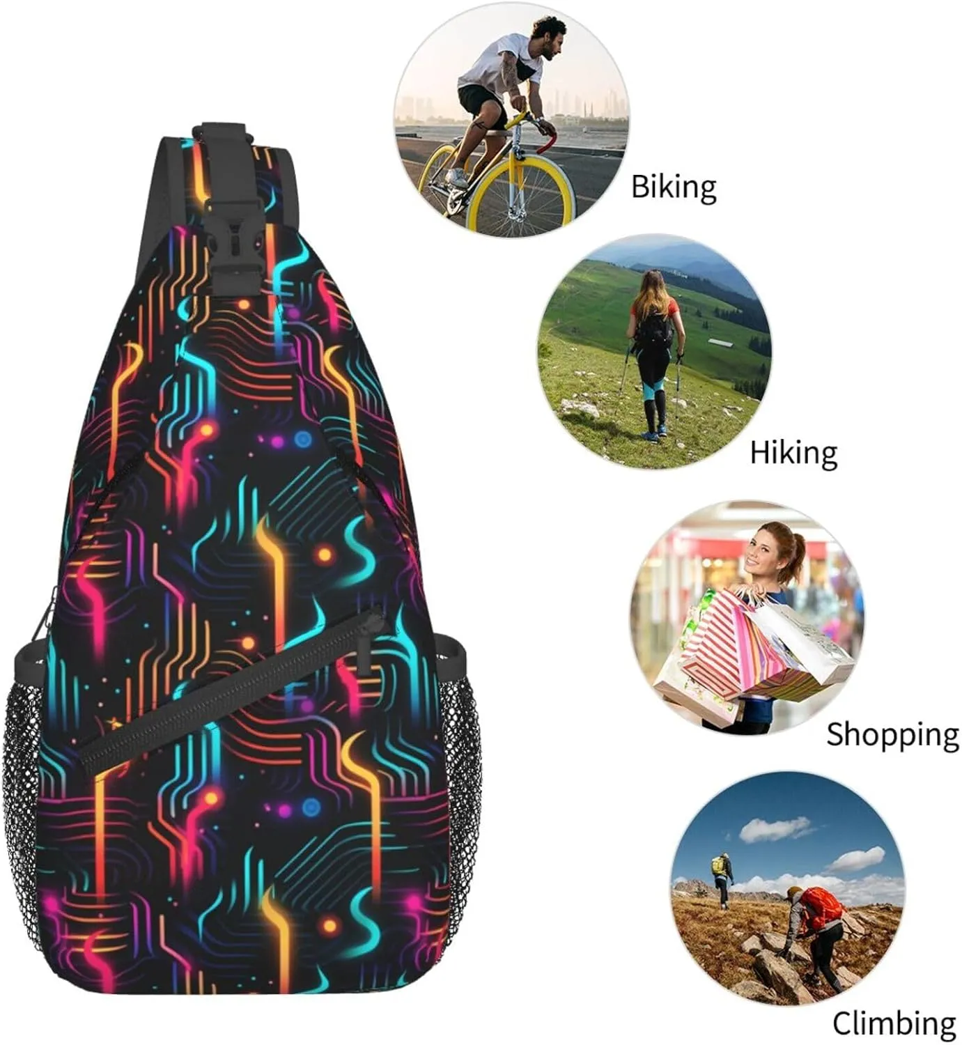 Black History Month Crossbody Bag Adjustable Sling Bag Casual Chest Bags Travel Shoulder Backpack