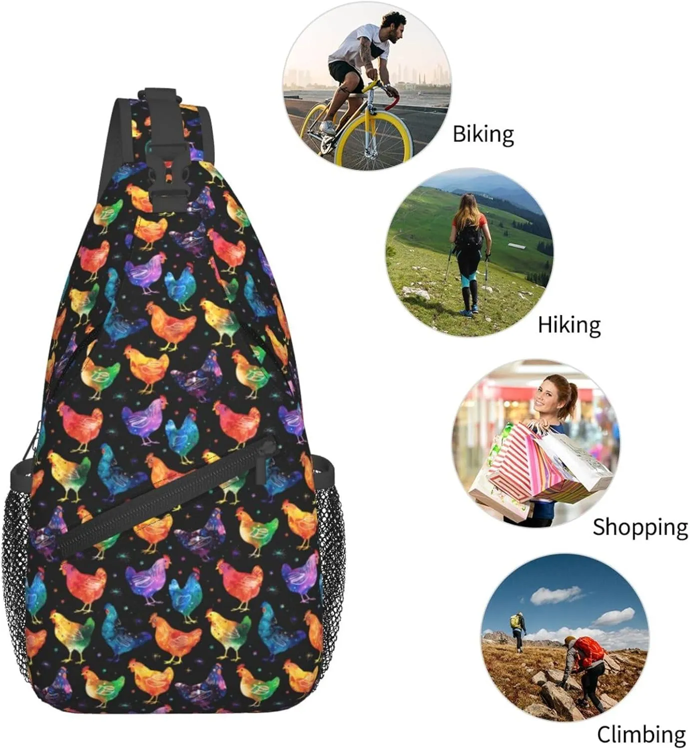 Black History Month Crossbody Bag Adjustable Sling Bag Casual Chest Bags Travel Shoulder Backpack