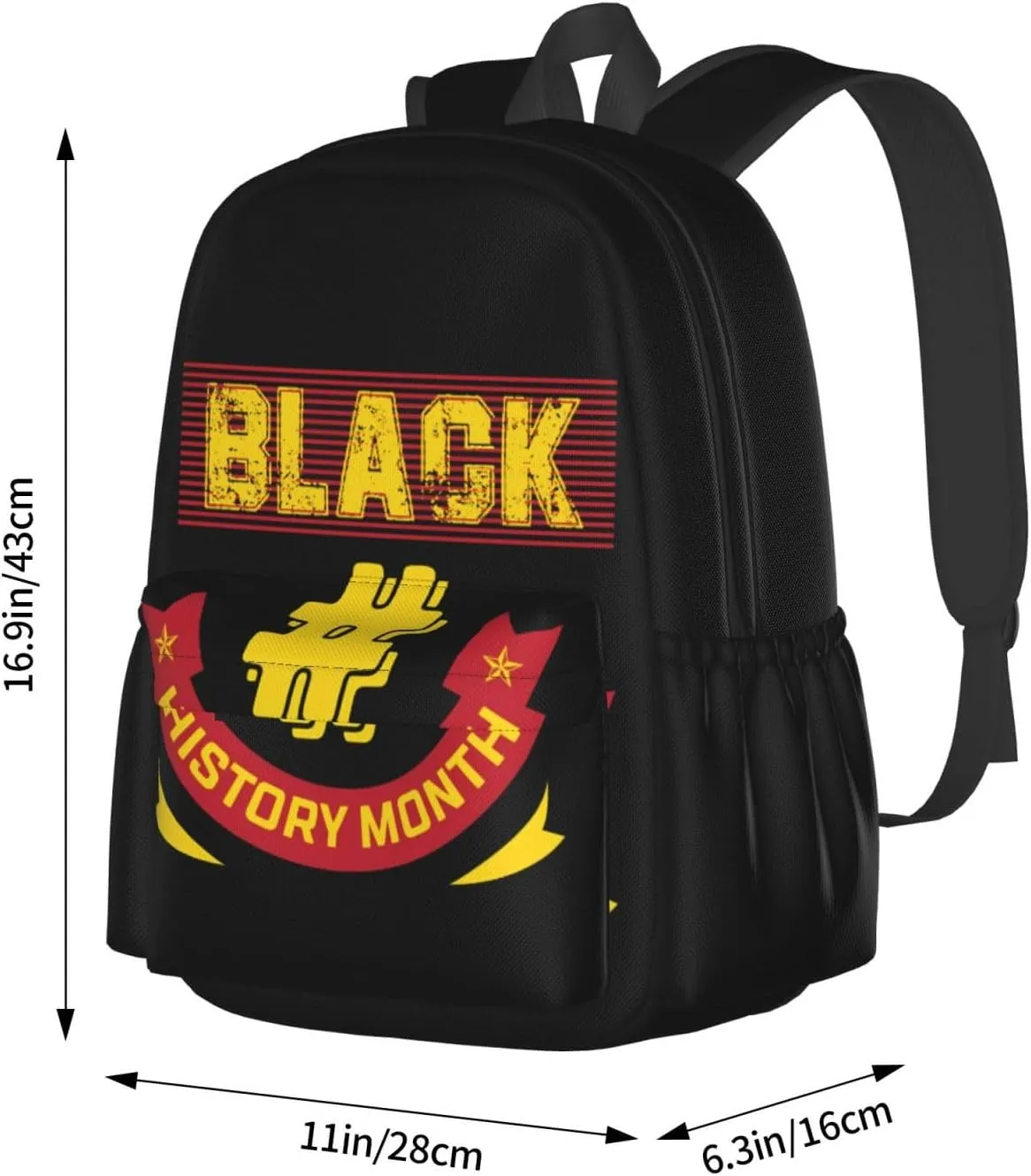 Black History Month Pride Backpack Casual Laptop Backpack Large Capacity Double Shoulder Bag Travel Daypack For Women Men