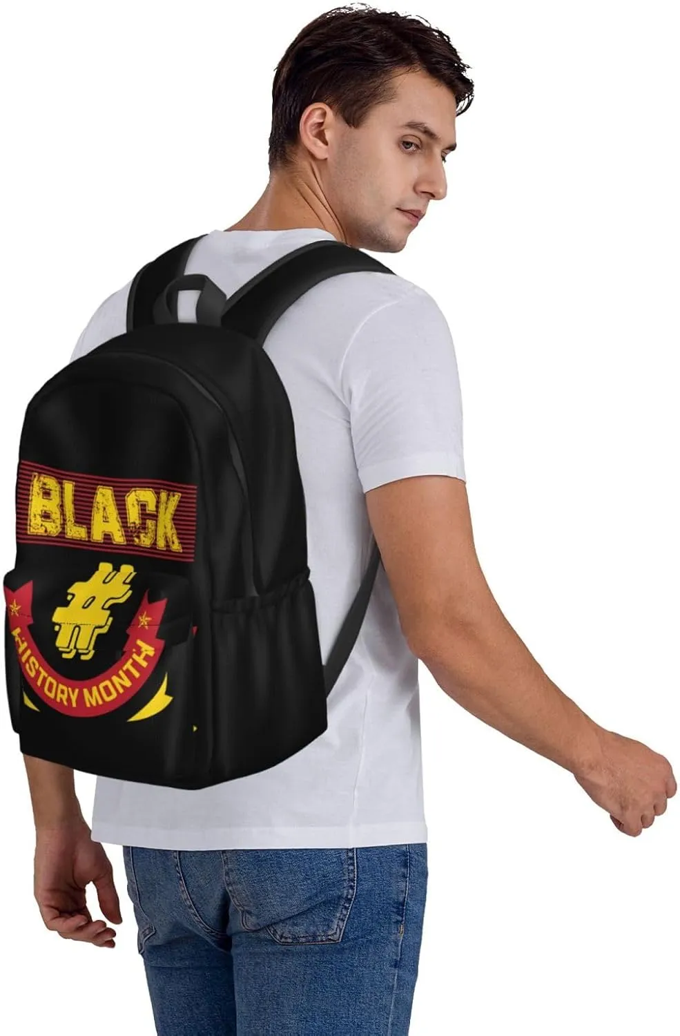 Black History Month Pride Backpack Casual Laptop Backpack Large Capacity Double Shoulder Bag Travel Daypack For Women Men
