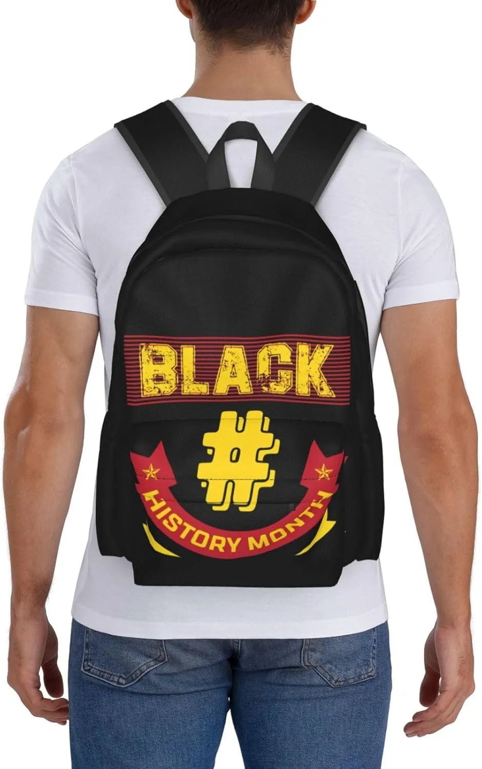 Black History Month Pride Backpack Casual Laptop Backpack Large Capacity Double Shoulder Bag Travel Daypack For Women Men