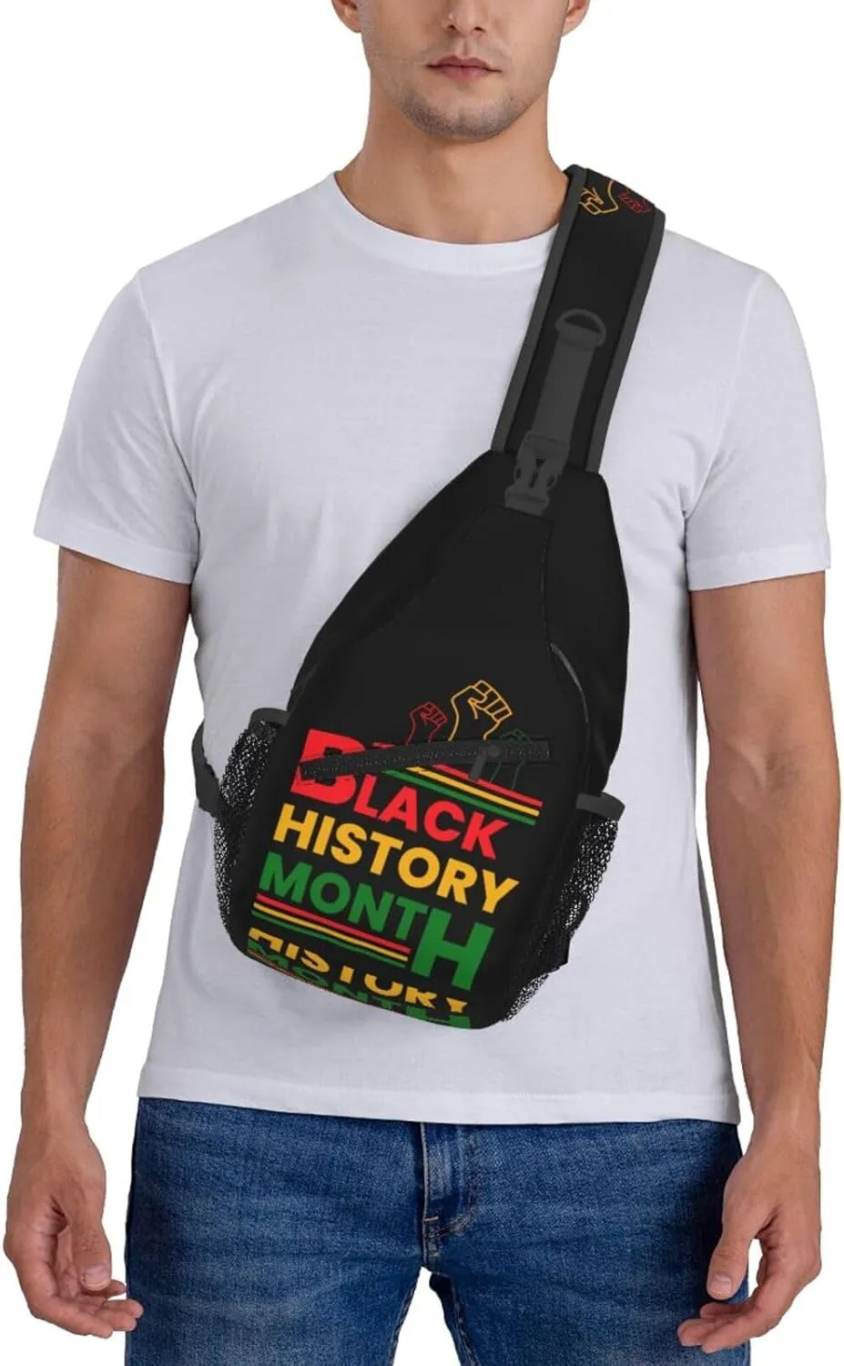 Black History Month Sling Bag Adjustable Crossbody Bag Casual Chest Bags Travel Shoulder Backpack For Women Men