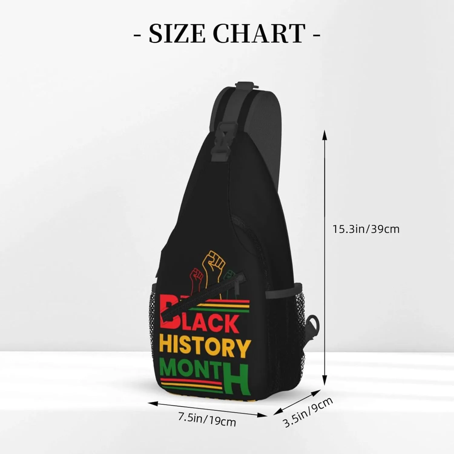 Black History Month Sling Bag Adjustable Crossbody Bag Casual Chest Bags Travel Shoulder Backpack For Women Men