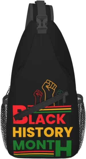 Black History Month Sling Bag Adjustable Crossbody Bag Casual Chest Bags Travel Shoulder Backpack For Women Men