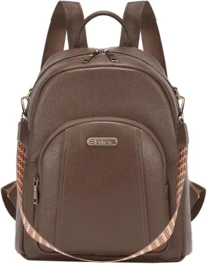 Blofinche Genuine Leather Backpack Purse for Women with Shoulder Strap Medium Convertible Daypack Handbag Lady Work Casual