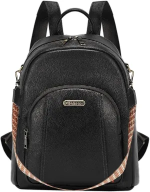 Blofinche Genuine Leather Backpack Purse for Women with Shoulder Strap Medium Convertible Daypack Handbag Lady Work Casual