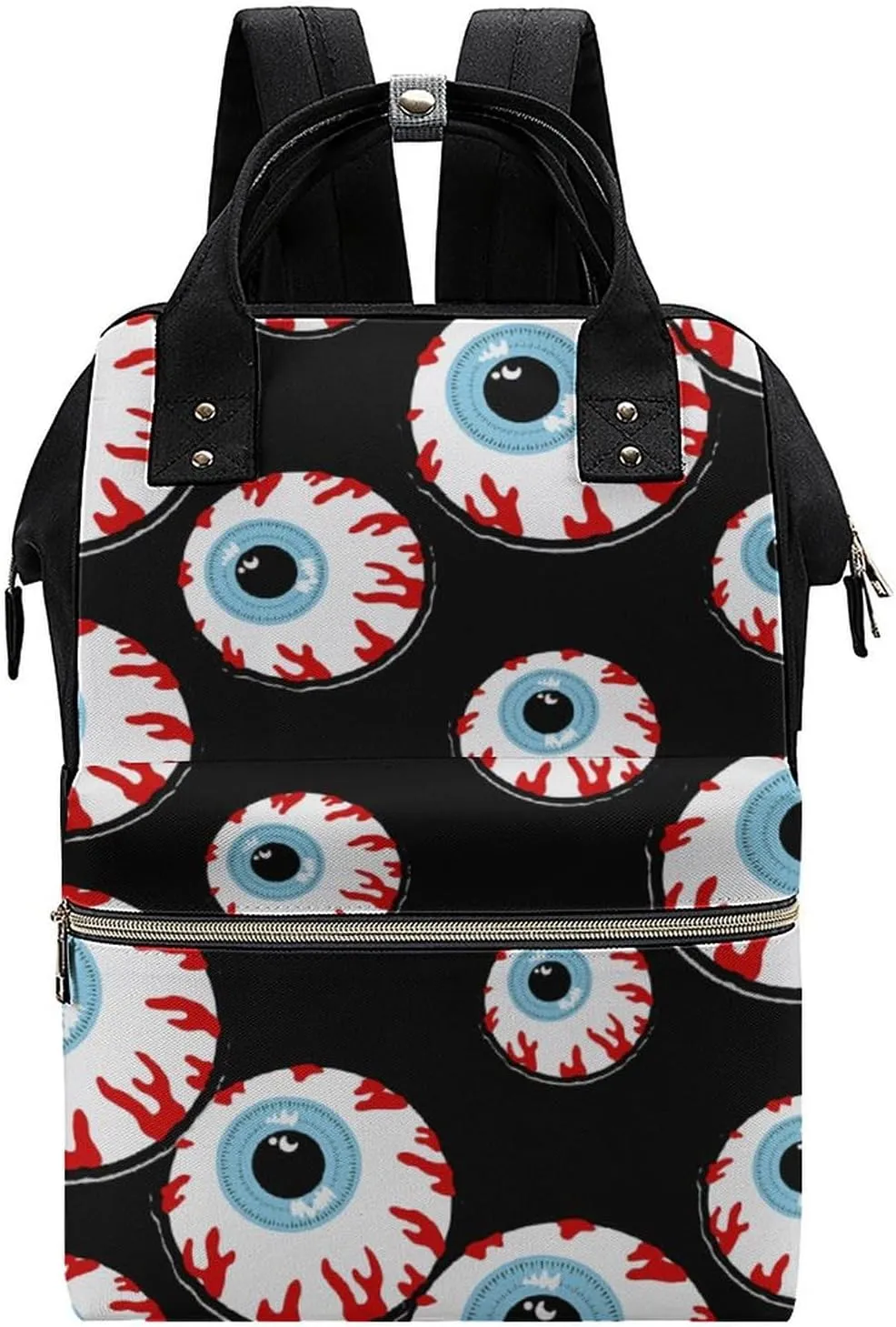 Bloodshot Eyeball Wide Open Designed Diaper Bag Waterproof Mommy Bag Multi-Function Travel Backpack Tote Bags