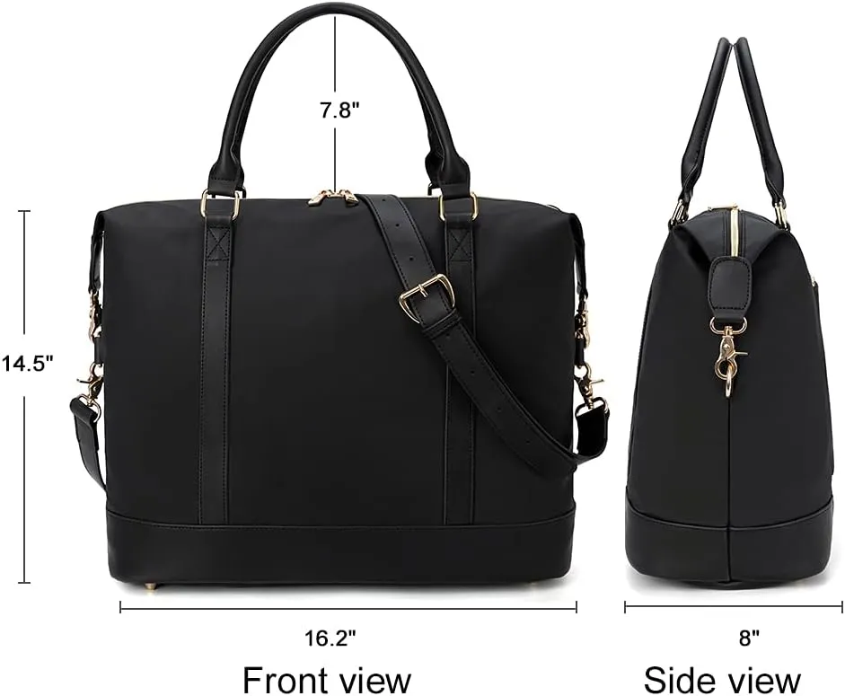 BLUBOON Travel Tote Bags with Zipper Ladies Canvas Bag Weekender Overnight Bag for Women Carry on Duffel Bag Trolley Sleeve