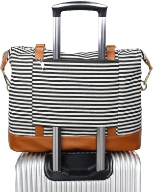 BLUBOON Travel Tote Bags with Zipper Ladies Canvas Bag Weekender Overnight Bag for Women Carry on Duffel Bag Trolley Sleeve