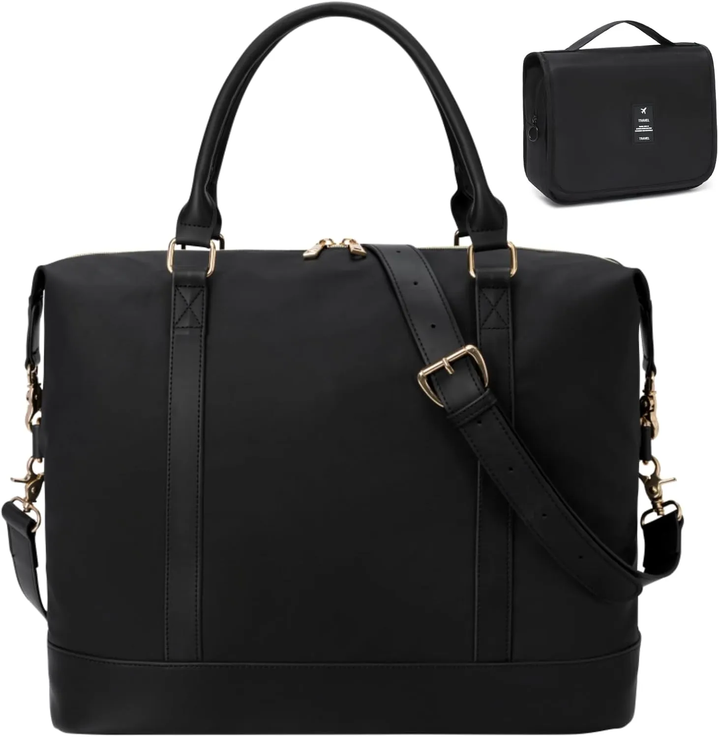 BLUBOON Travel Tote Bags with Zipper Ladies Canvas Bag Weekender Overnight Bag for Women Carry on Duffel Bag Trolley Sleeve