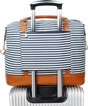 BLUBOON Travel Tote Bags with Zipper Ladies Canvas Bag Weekender Overnight Bag for Women Carry on Duffel Bag Trolley Sleeve
