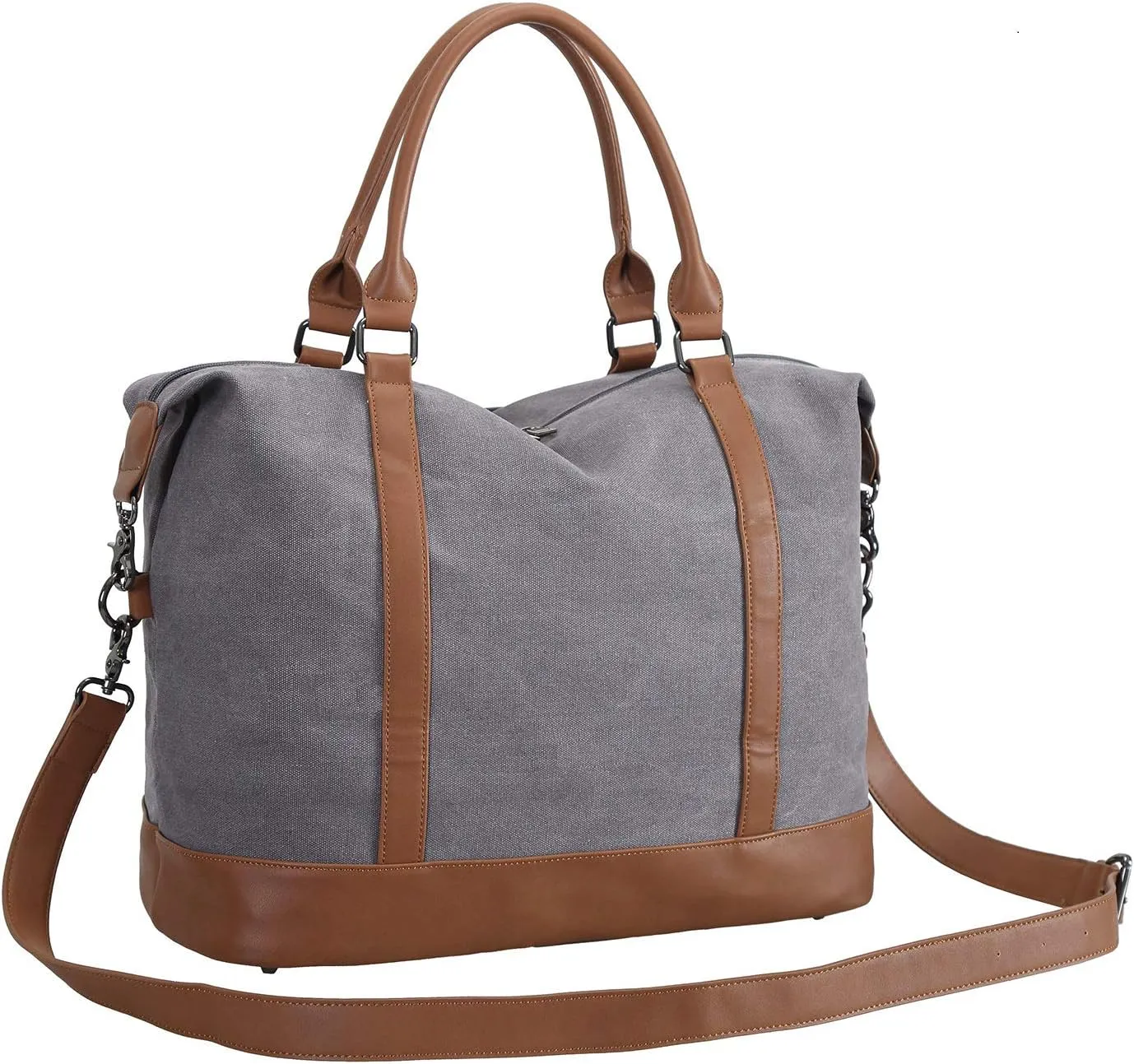 BLUBOON Travel Tote Bags with Zipper Ladies Canvas Bag Weekender Overnight Bag for Women Carry on Duffel Bag Trolley Sleeve