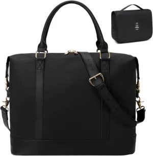 BLUBOON Travel Tote Bags with Zipper Ladies Canvas Bag Weekender Overnight Bag for Women Carry on Duffel Bag Trolley Sleeve
