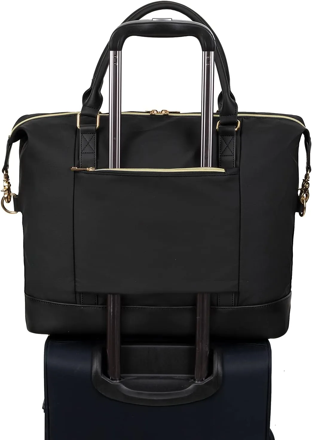 BLUBOON Travel Tote Bags with Zipper Ladies Canvas Bag Weekender Overnight Bag for Women Carry on Duffel Bag Trolley Sleeve