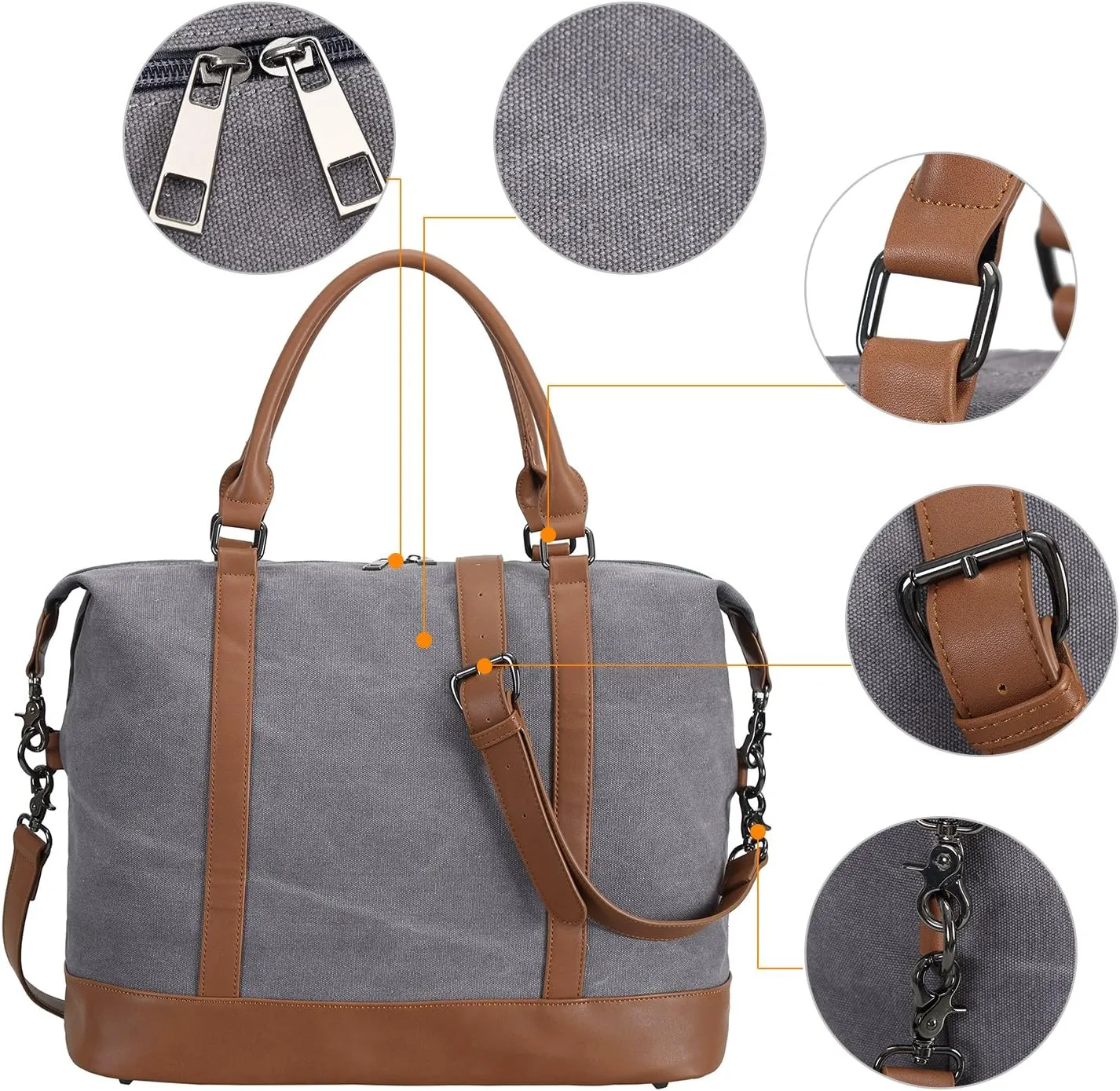 BLUBOON Travel Tote Bags with Zipper Ladies Canvas Bag Weekender Overnight Bag for Women Carry on Duffel Bag Trolley Sleeve