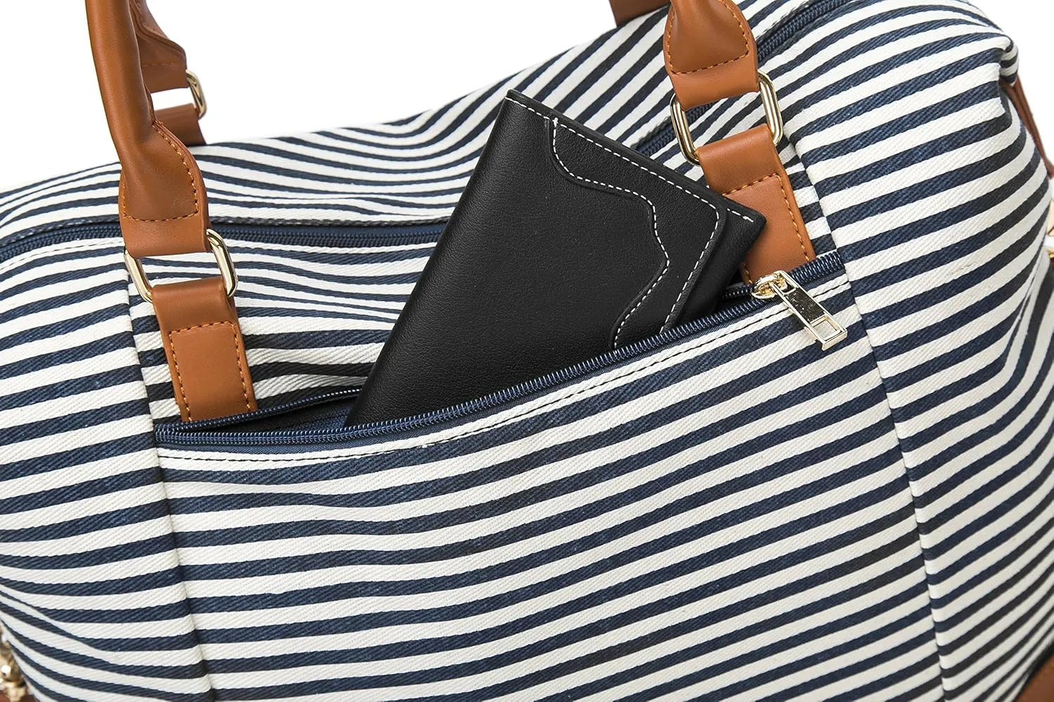BLUBOON Travel Tote Bags with Zipper Ladies Canvas Bag Weekender Overnight Bag for Women Carry on Duffel Bag Trolley Sleeve