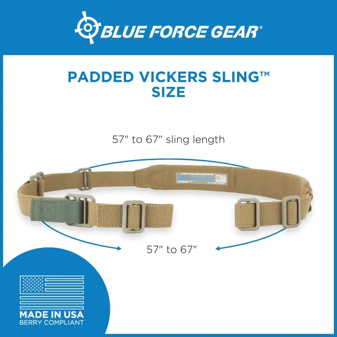 Blue Force Gear Vickers Padded Sling - Two Point Sling with Padded Straps, Adjustable,57-67 Inches
