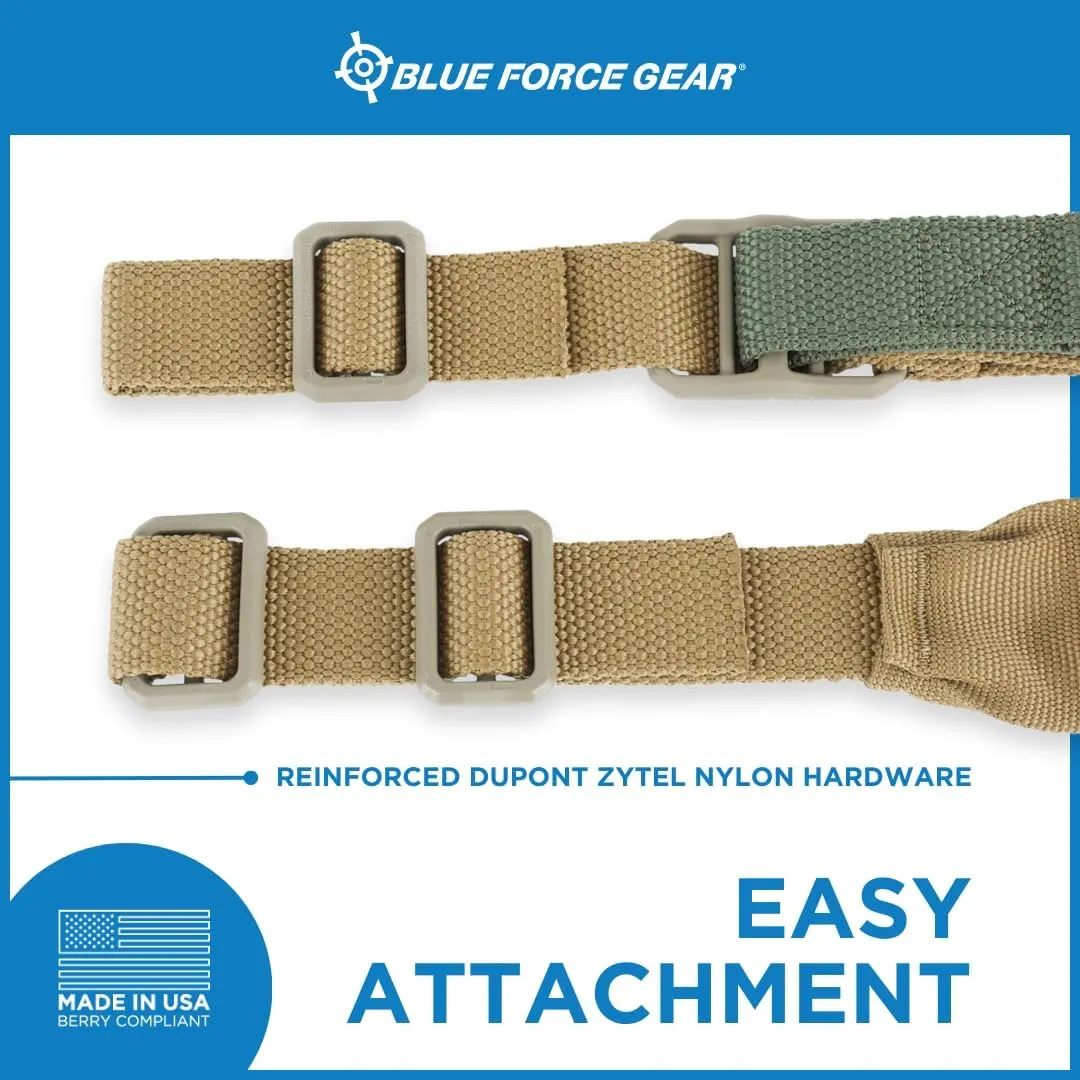 Blue Force Gear Vickers Padded Sling - Two Point Sling with Padded Straps, Adjustable,57-67 Inches