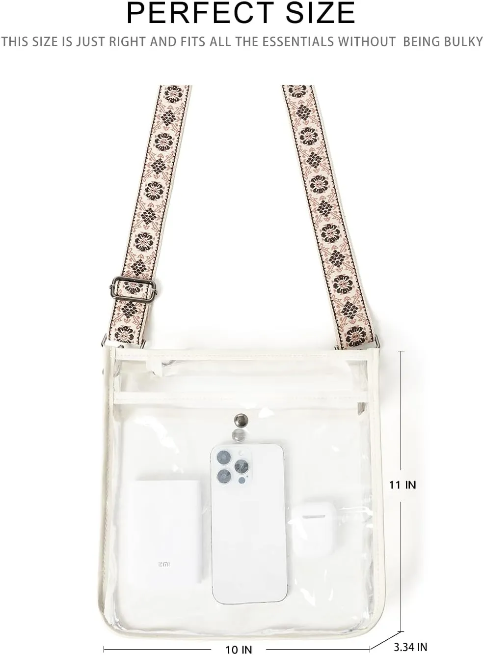 Bluome Clear Bag for Stadium Events 12 x6 x12, Clear Crossbody Purses for Women Concerts Stadium Approved Work Beach