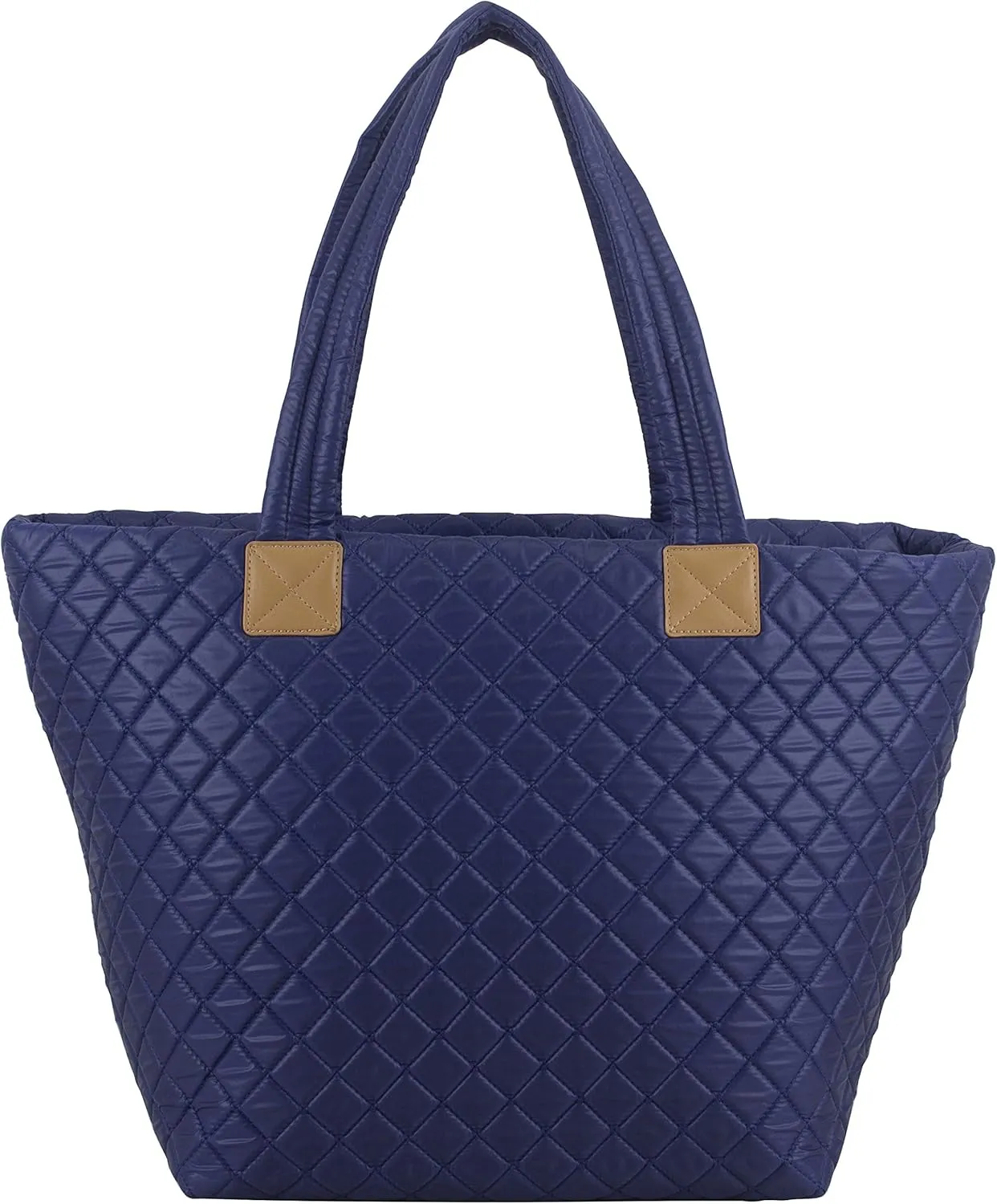 BODHI Quilted Soft Luxe Large Tote Bag For Women, Travel Shoulder Bag Top Handle Handbag for Gym, Work, Navy