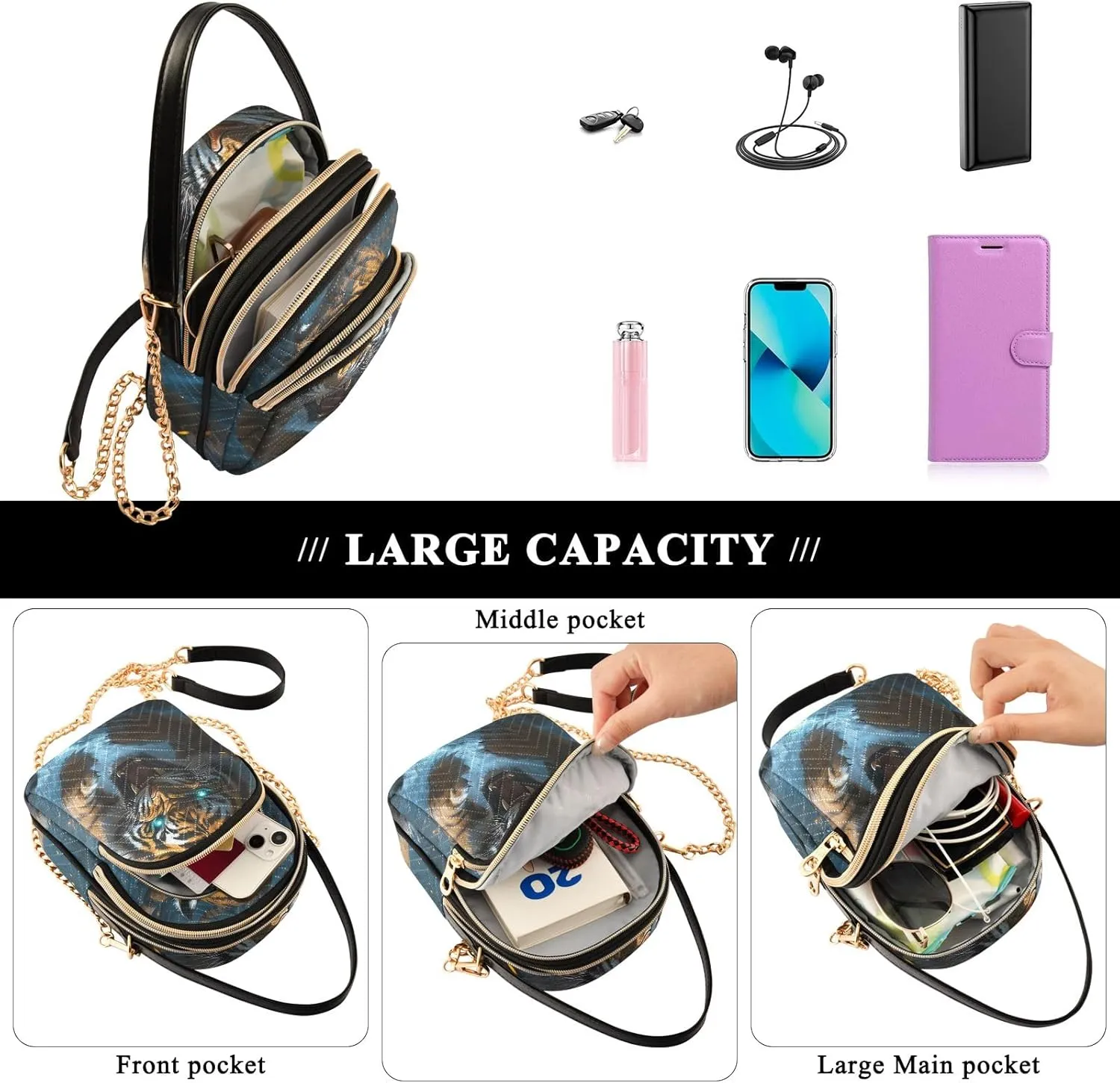 Boho Womens Shoulder Bags Crossbody Chain Strap Crossbody Bag