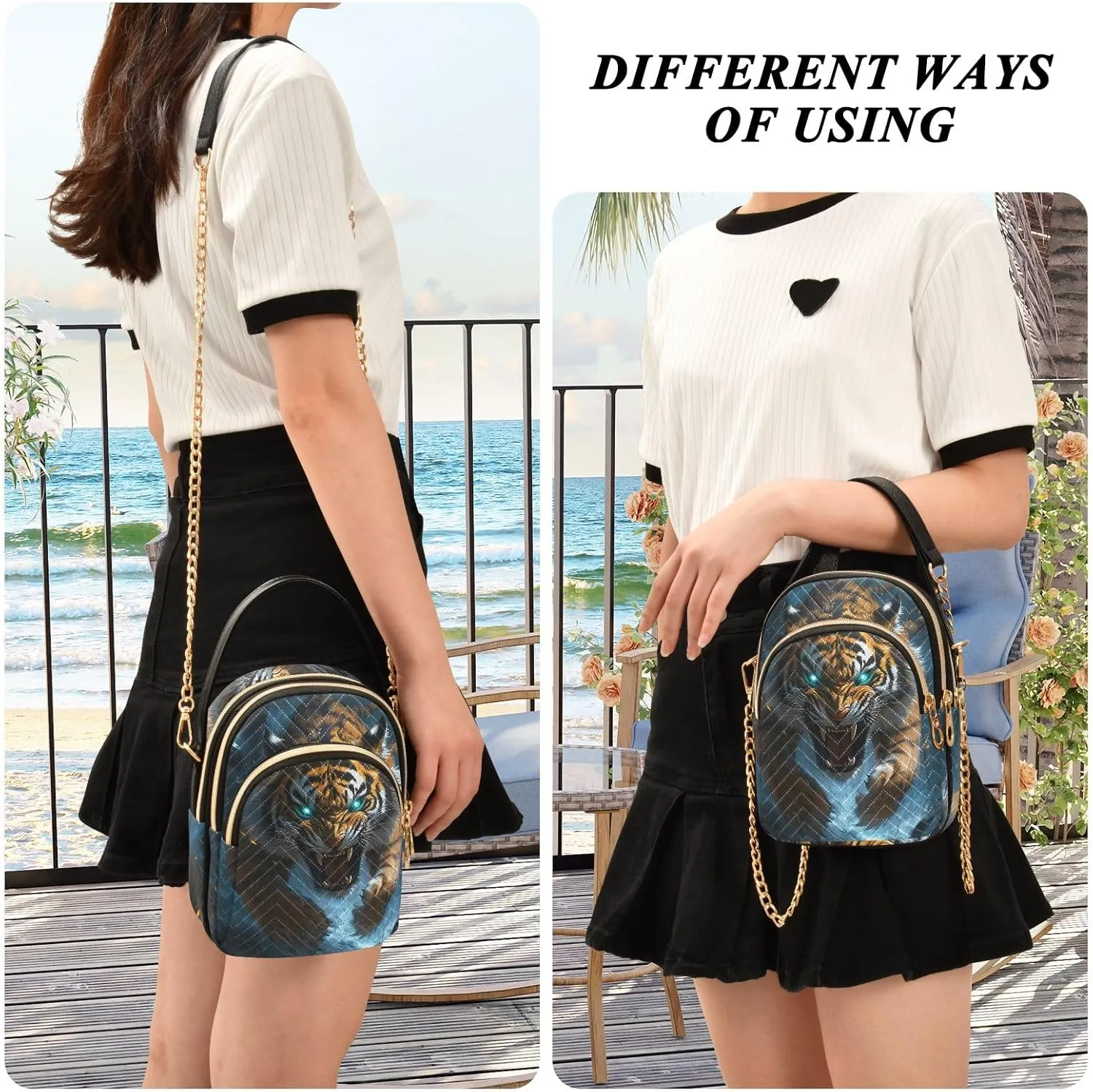 Boho Womens Shoulder Bags Crossbody Chain Strap Crossbody Bag