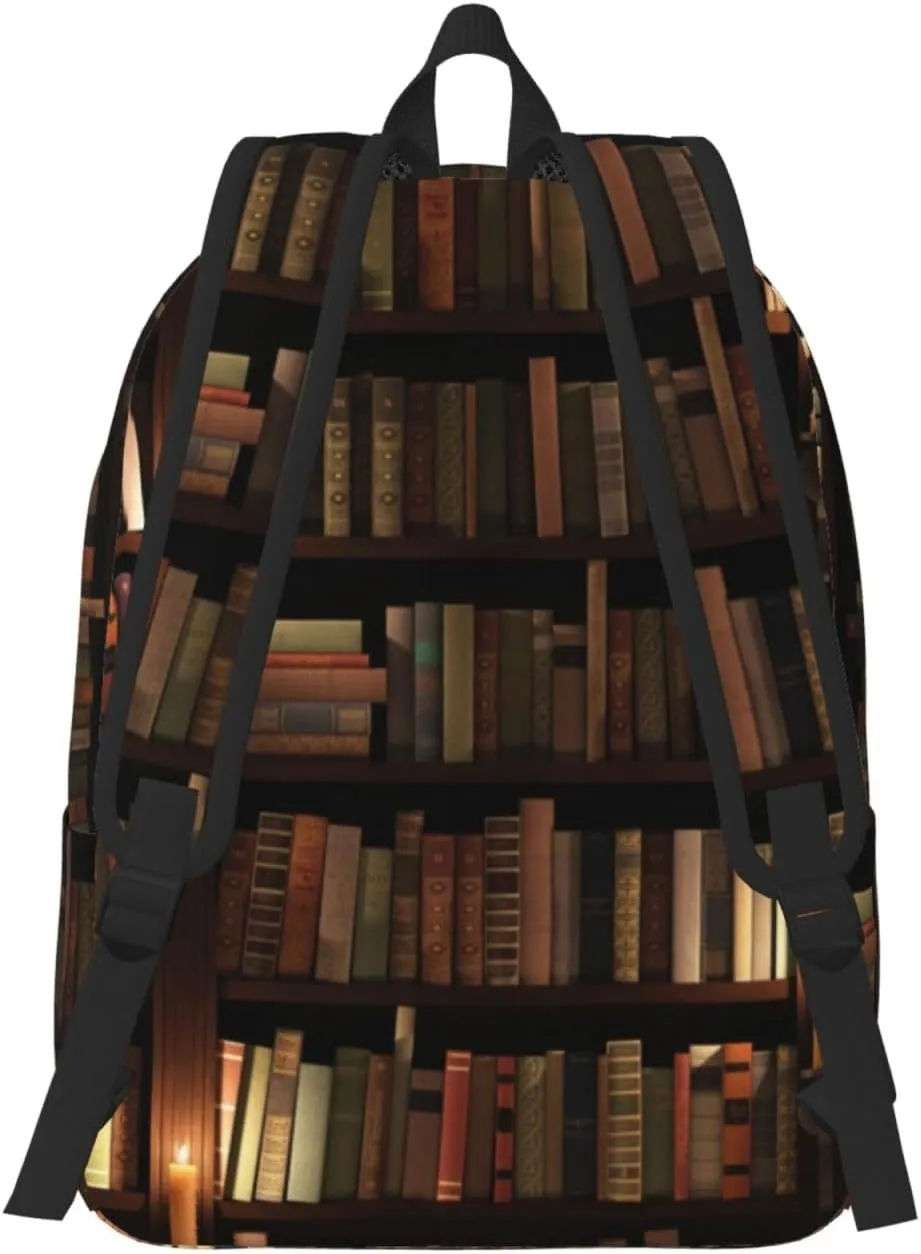 Book Room Library Canvas Casual Lightweight Duffel Bag, Fashion Duffel Bag, Unisex Travel Backpack