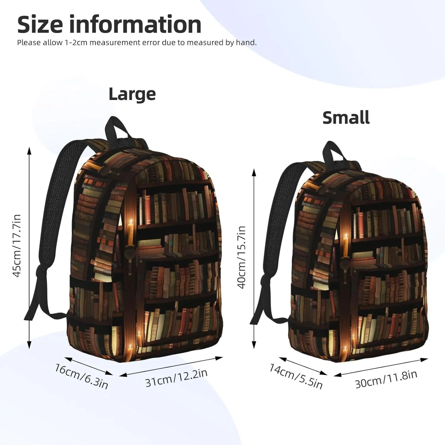 Book Room Library Canvas Casual Lightweight Duffel Bag, Fashion Duffel Bag, Unisex Travel Backpack