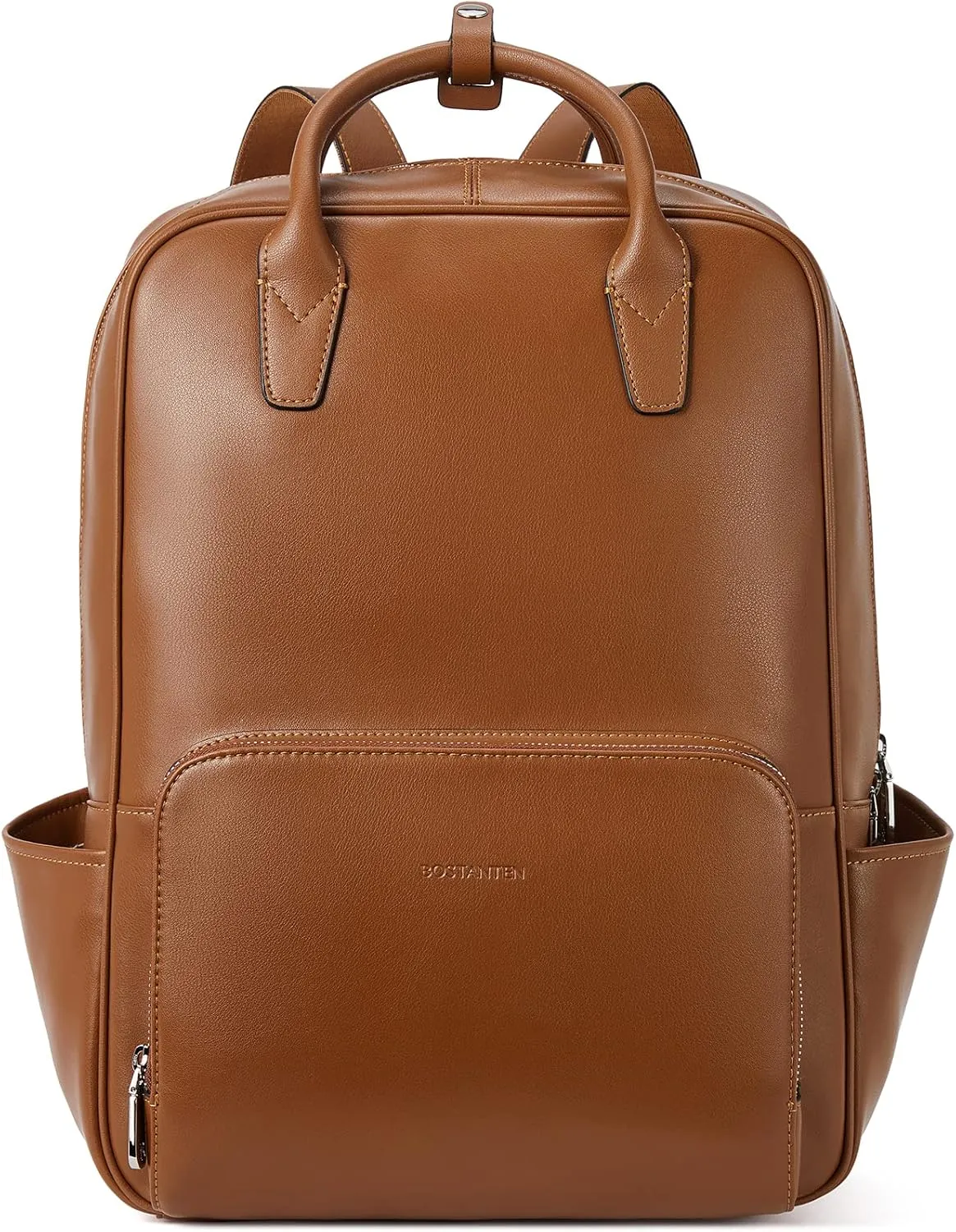 BOSTANTEN Leather Laptop Backpack for Women 15.6 inch Computer Bag Travel Work Daypack Large Size Bag