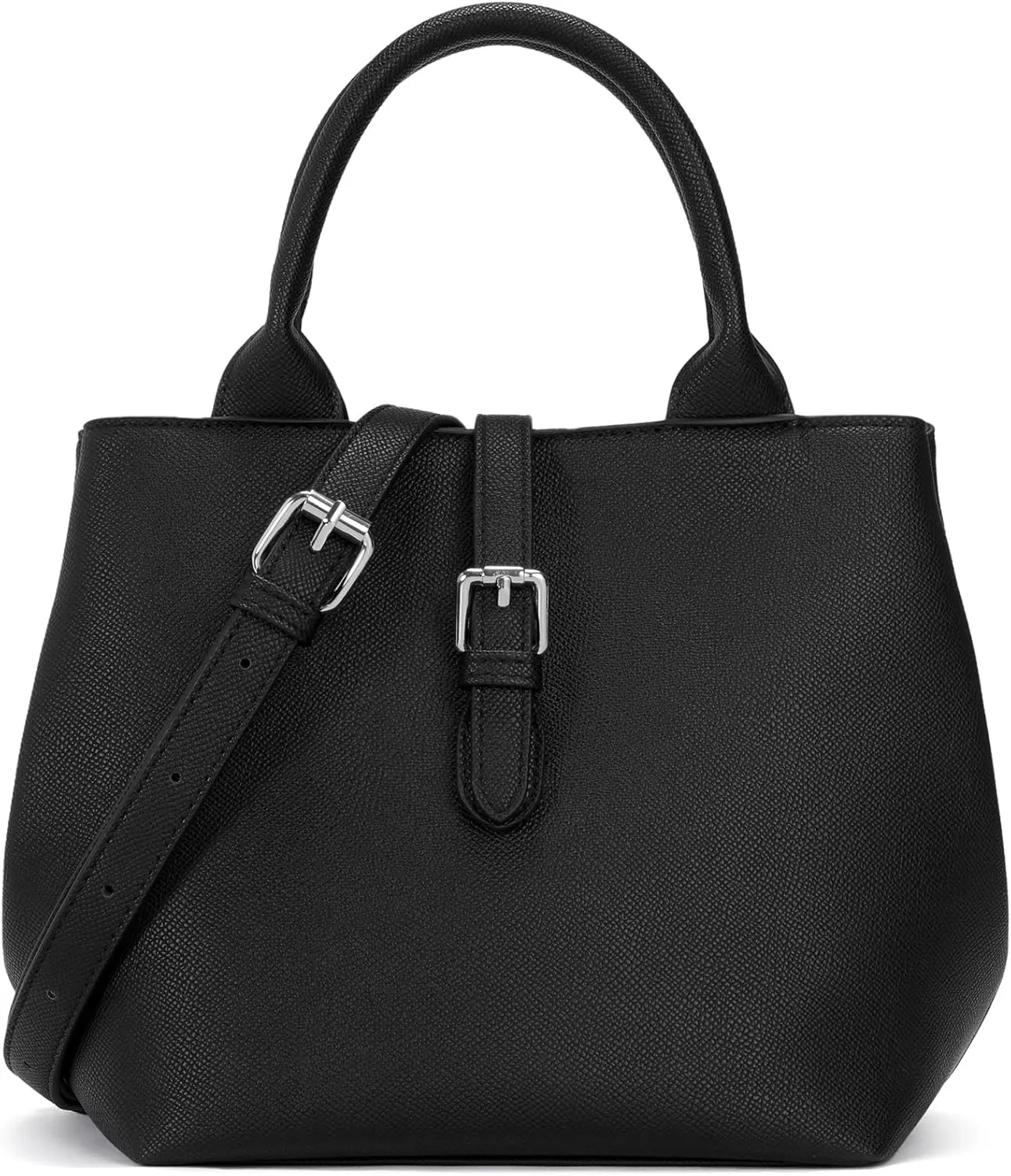 BOSTANTEN Satchel Bag for Women- Adjustable Shape, 3-Way Carry Convertible Vegan Leather Tote for Work Travel