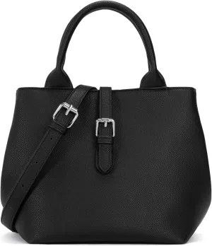 BOSTANTEN Satchel Bag for Women- Adjustable Shape, 3-Way Carry Convertible Vegan Leather Tote for Work Travel