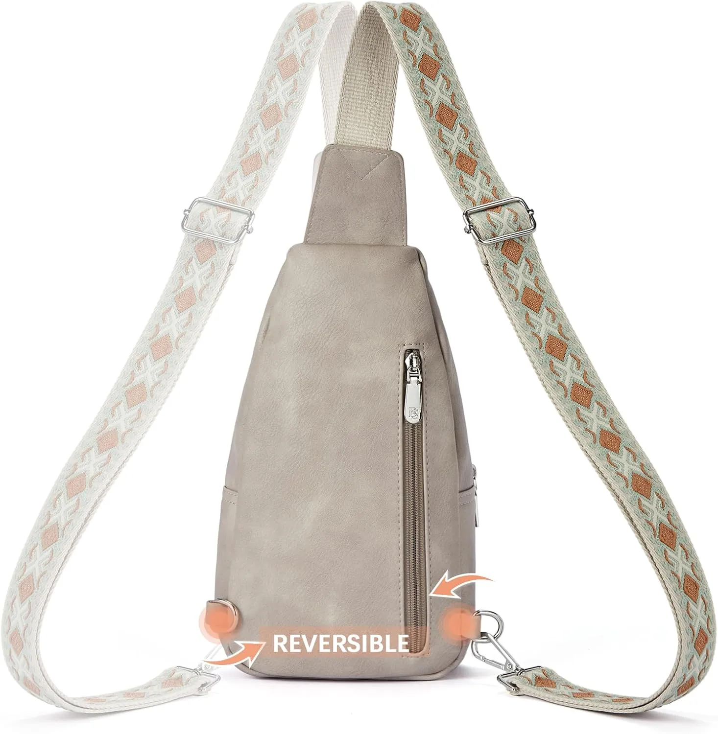 BOSTANTEN Sling Bag for Women Crossbody Purse Crossbody Bag Leather Chest Bag with Adjustable Guitar Strap for Travel