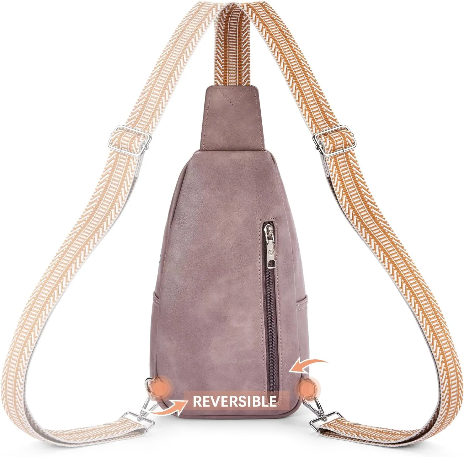BOSTANTEN Sling Bag for Women Crossbody Purse Crossbody Bag Leather Chest Bag with Adjustable Guitar Strap for Travel