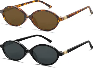 BOTEN Retro Oval Sunglasses for Women Men Small 90s Sun Glasses Trendy Round Shades Cute Designer Sunnies