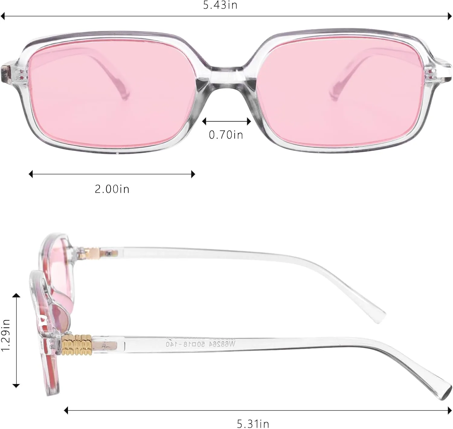 BOTEN Retro Sunglasses for Women Men 90s Small Rectangular Sun Glasses Vintage Cute Narrow Trendy Sunnies