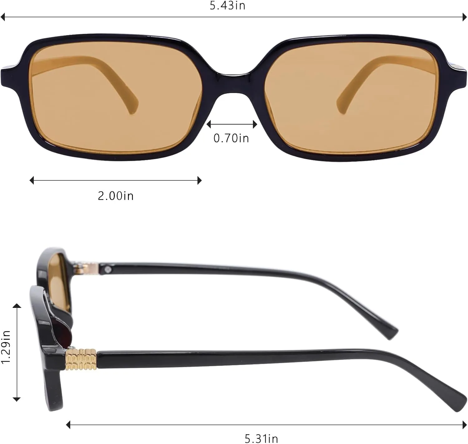 BOTEN Retro Sunglasses for Women Men 90s Small Rectangular Sun Glasses Vintage Cute Narrow Trendy Sunnies