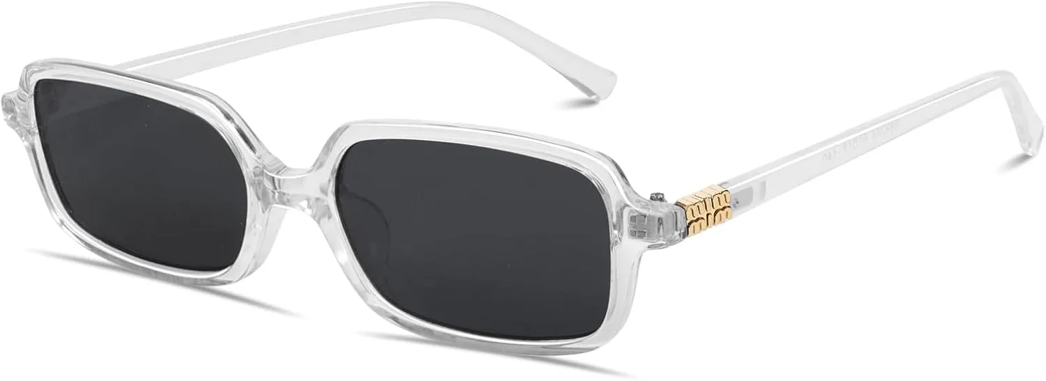 BOTEN Retro Sunglasses for Women Men 90s Small Rectangular Sun Glasses Vintage Cute Narrow Trendy Sunnies