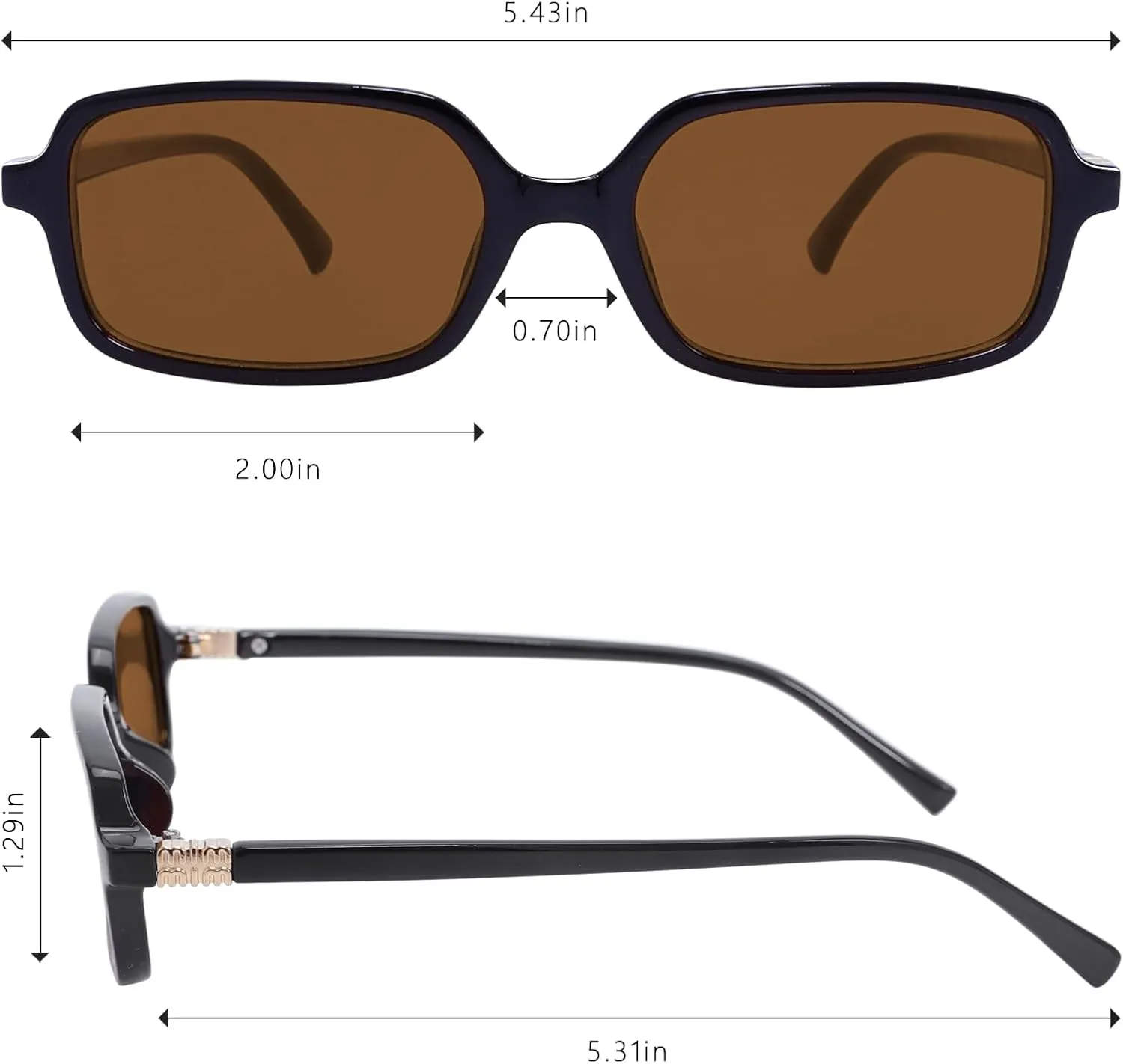 BOTEN Retro Sunglasses for Women Men 90s Small Rectangular Sun Glasses Vintage Cute Narrow Trendy Sunnies