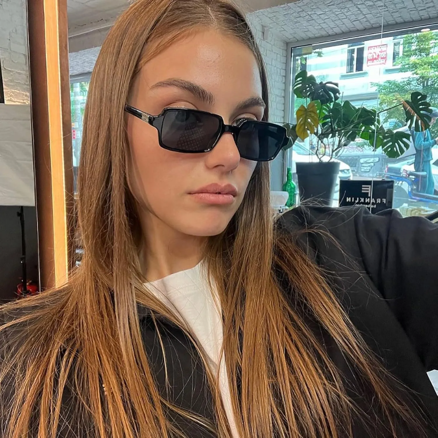 BOTEN Retro Sunglasses for Women Men 90s Small Rectangular Sun Glasses Vintage Cute Narrow Trendy Sunnies