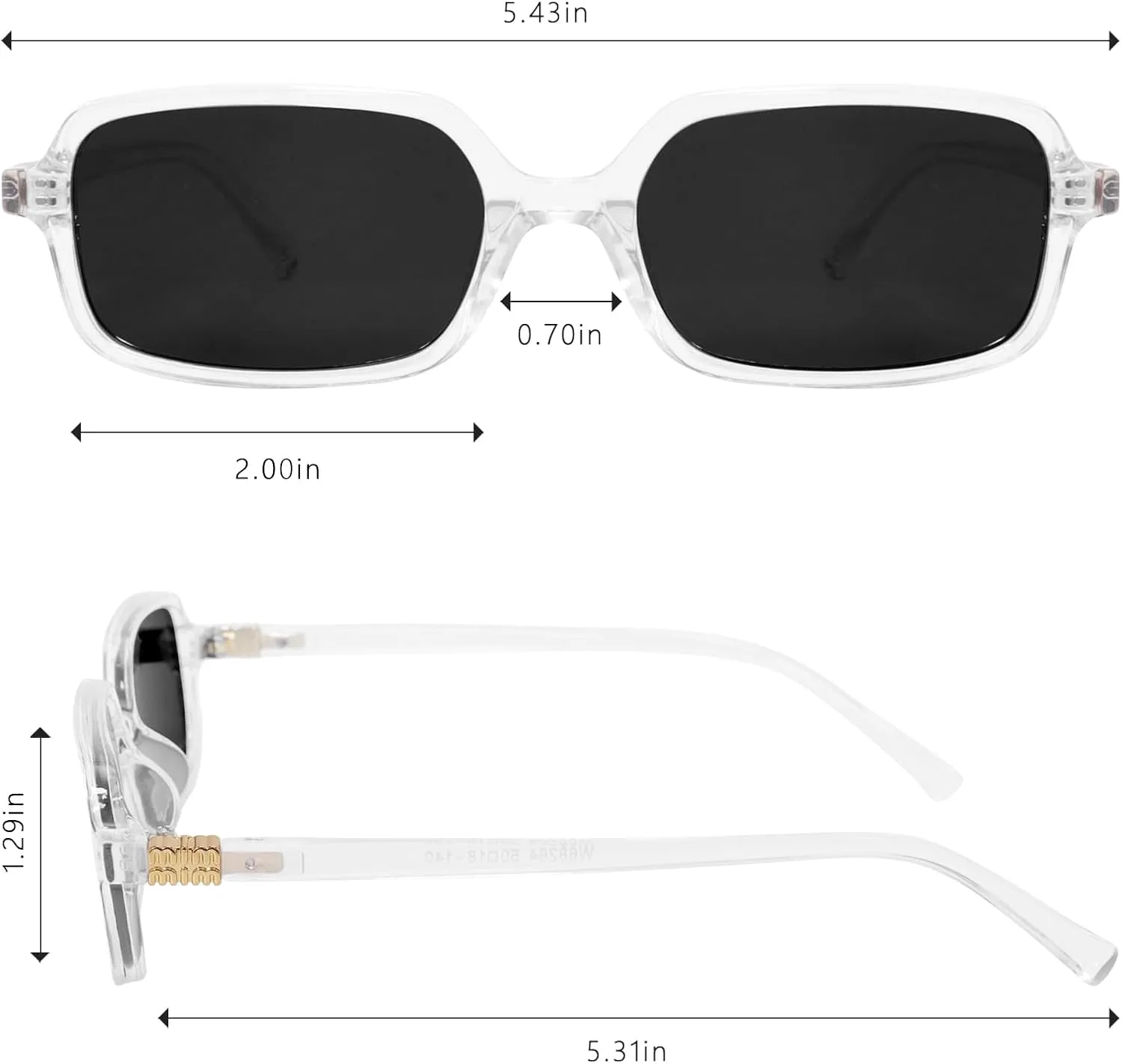 BOTEN Retro Sunglasses for Women Men 90s Small Rectangular Sun Glasses Vintage Cute Narrow Trendy Sunnies