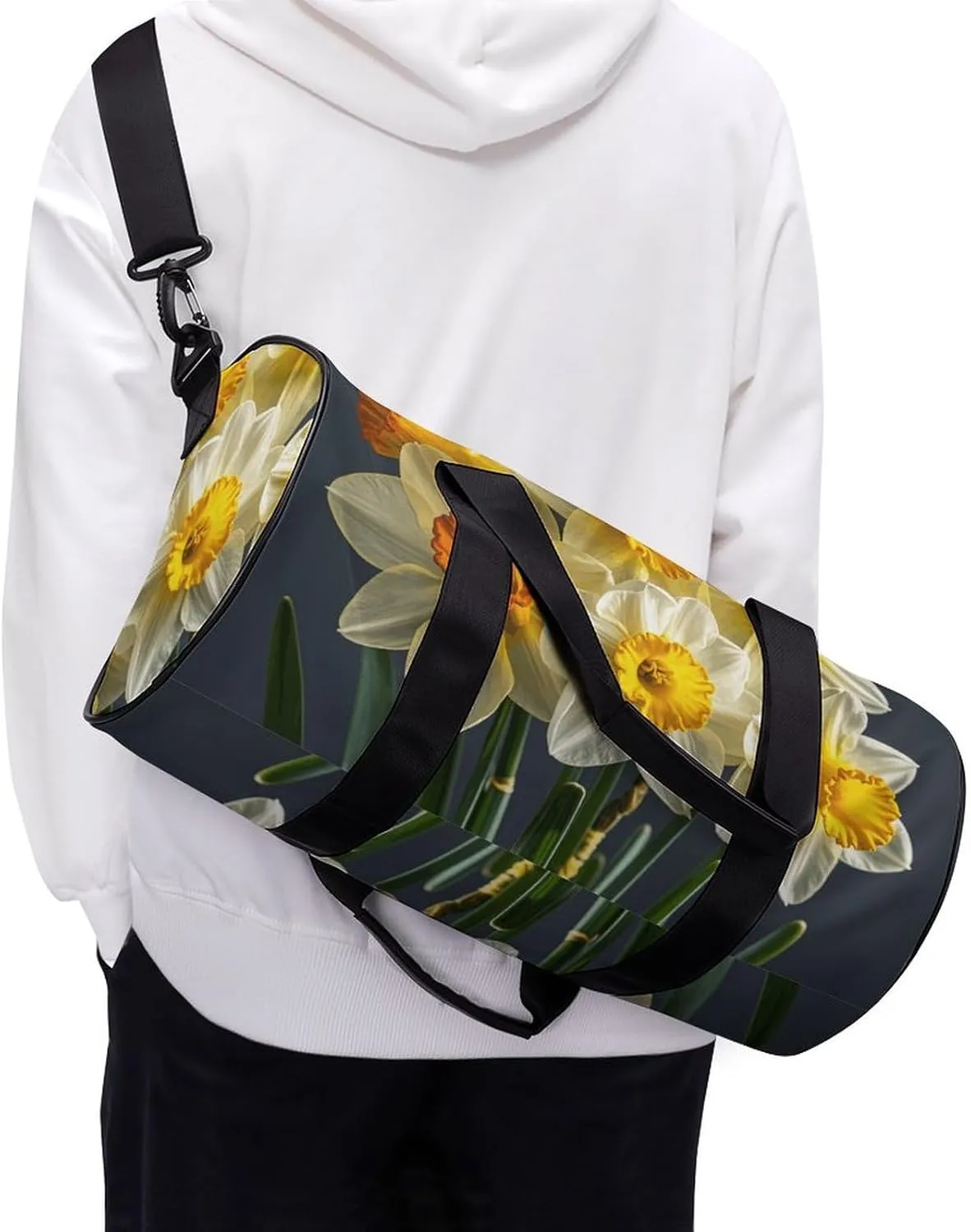 Bouquet of Daffodils Gym Bag Small Travel Duffle Bag with Compartment Carry On Weekender Bag for Women Men