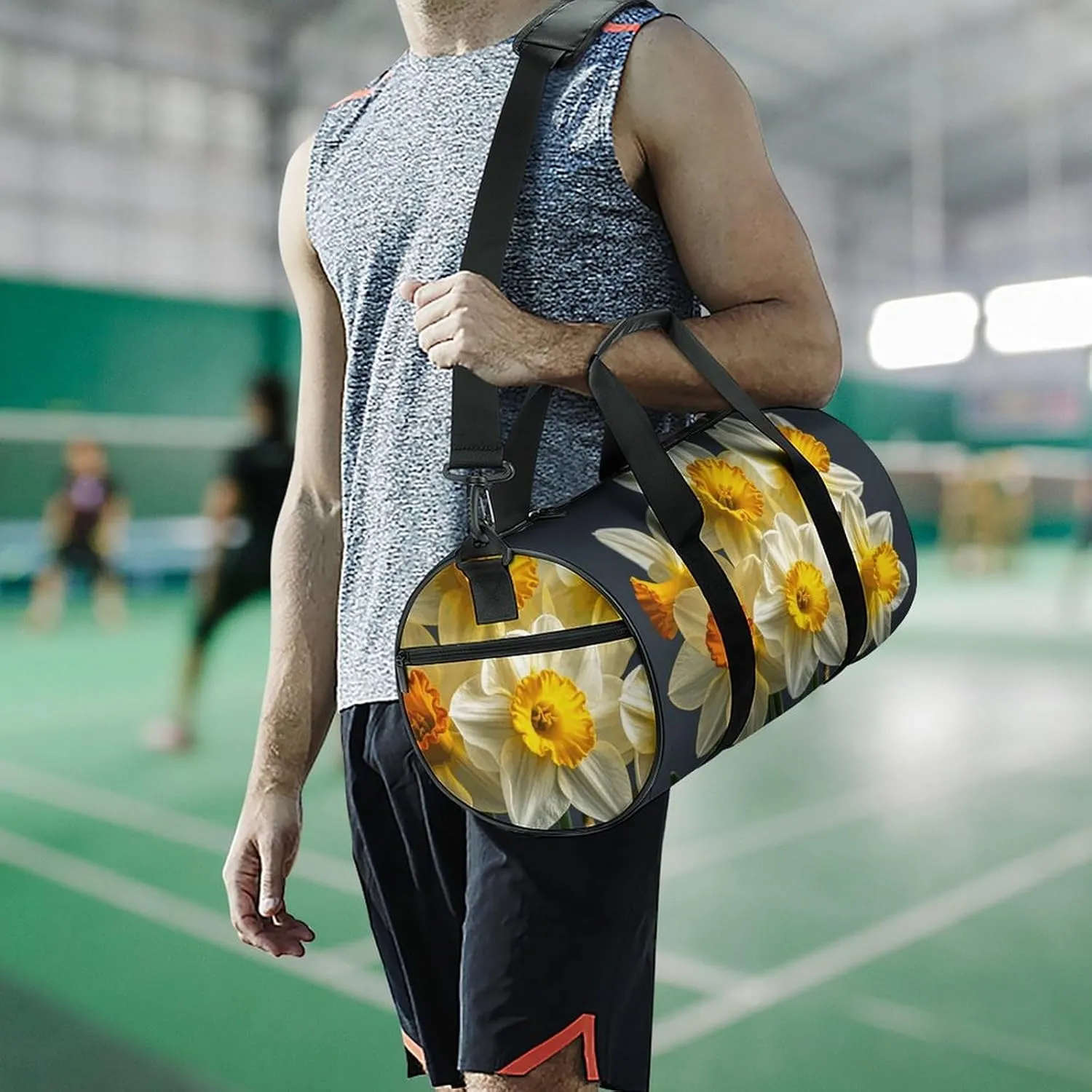 Bouquet of Daffodils Gym Bag Small Travel Duffle Bag with Compartment Carry On Weekender Bag for Women Men