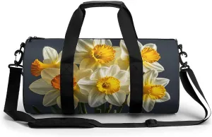 Bouquet of Daffodils Gym Bag Small Travel Duffle Bag with Compartment Carry On Weekender Bag for Women Men