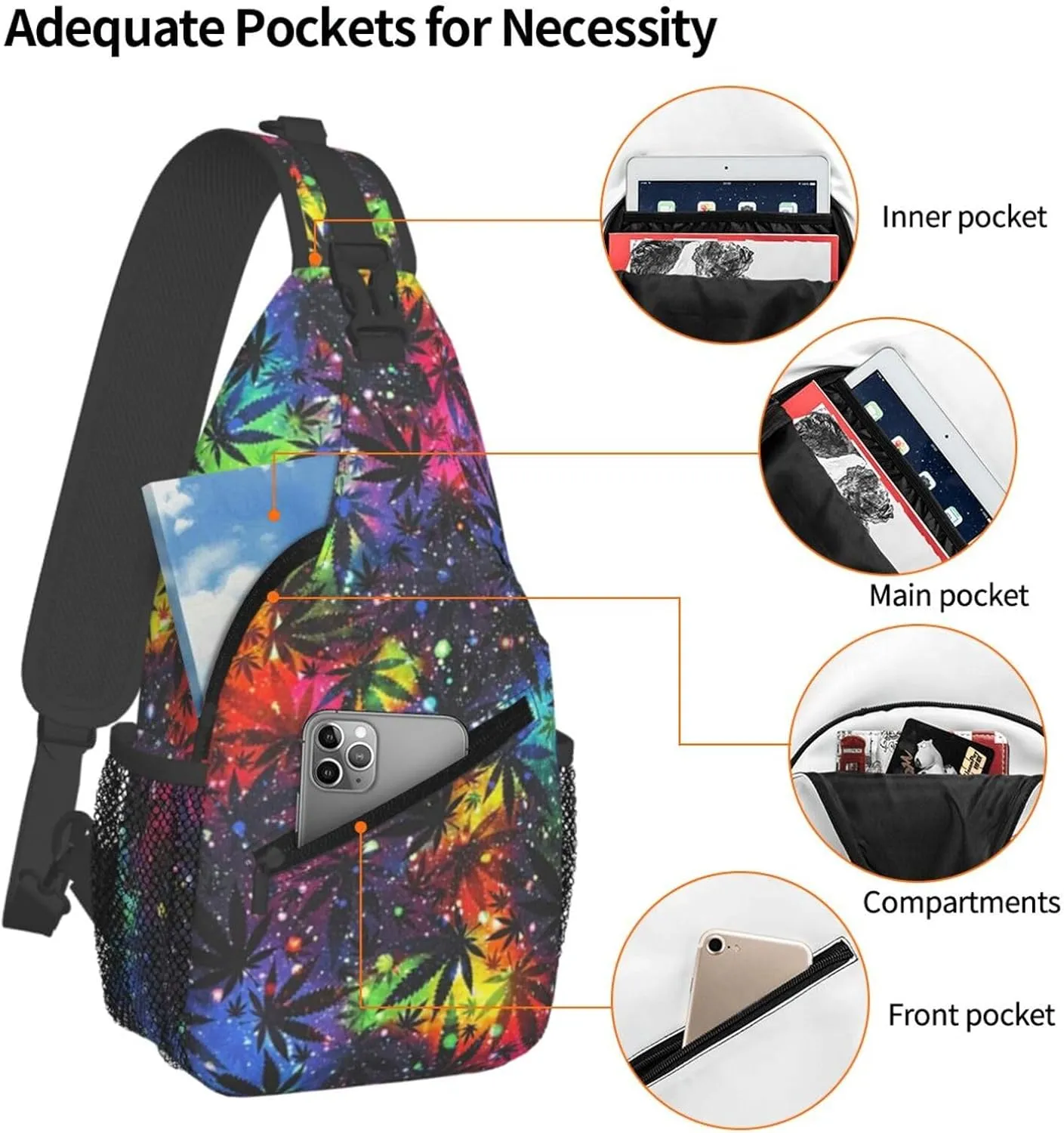 Bow Football Game Day Crossbody Bag Adjustable Sling Bag Casual Chest Bags Travel Shoulder Backpack