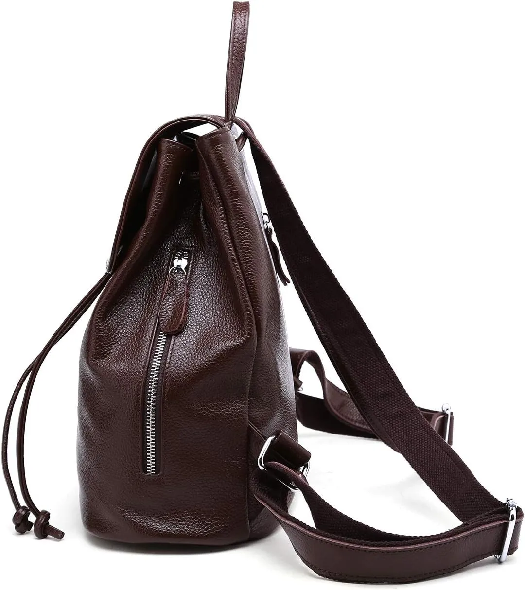 BOYATU Leather Backpack Purse for Women: Ladies Travel Fashion Back Pack - Genuine Leather Bag Casual Handbags for Work (Coffee Brown)